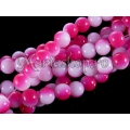 Margele sticla alb-ciclam 8mm 10b